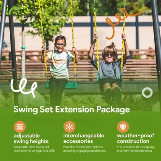 gobaplay Outdoor Single Swing Set with Support Bars for Tree Swing image {1}