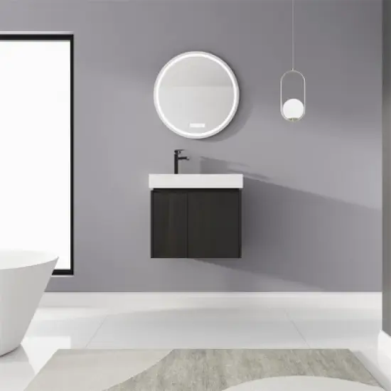 24'' Floating Bathroom Vanity with Sink, Single Sink Bathroom Vanity for Small Space, Wall Mounted Bathroom Vanity Combo Set For Home Bathroom image {9}