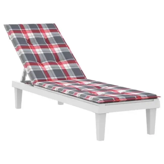 vidaXL Deck Chair Cushion Red check pattern Oxford fabric (100% polyester) image {2}