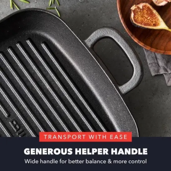 Bobby Flay 11" Cast Iron Square Grill with Dual Handles and Spouts image {8}