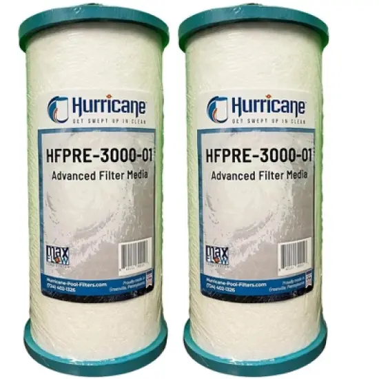 Hurricane PRE30000 Pre Fill Pool Filter Cartridge Replacement with Advanced Bond Filter and Optimal Waterflow for In Ground Pools, 2 Pack image {6}