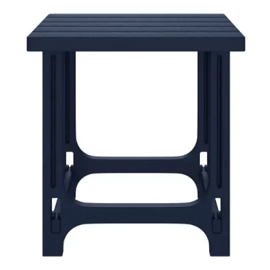 WestinTrends Azura 2-Piece HDPE Plastic Adirondack Patio Chair With 18" Side Table Set, Navy Blue image {9}