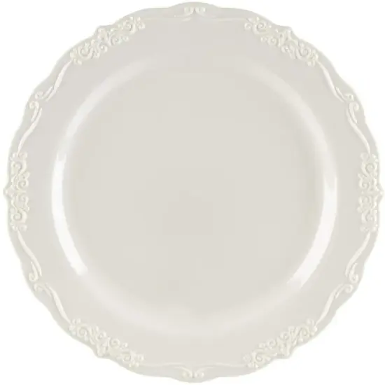 Juvale 25 Pack Vintage-Style Disposable Plastic Party Plates Appetizer Dessert Plates 7.5", Dinnerware Place Setting image {5}