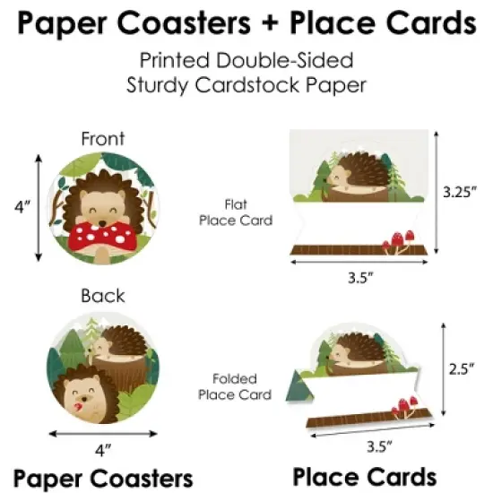 Big Dot of Happiness Forest Hedgehogs - Woodland Birthday Party & Baby Shower Paper Charger & Table Decorations Chargerific Kit Setting for 8 image {6}