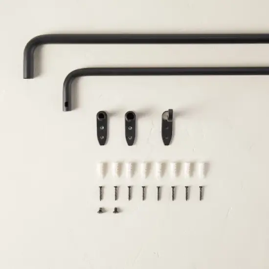 French Return Curtain Rod Matte Black - Hearth & Hand&trade; with Magnolia image {3}