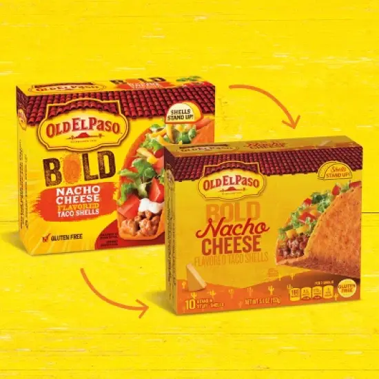 Old El Paso Gluten Free Bold Nacho Cheese Taco Shells - 5.4oz image {1}