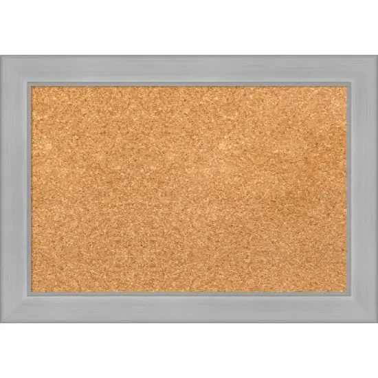 Amanti Art Vista Brushed Nickel Narrow Framed Corkboard, Natural Cork image {9}