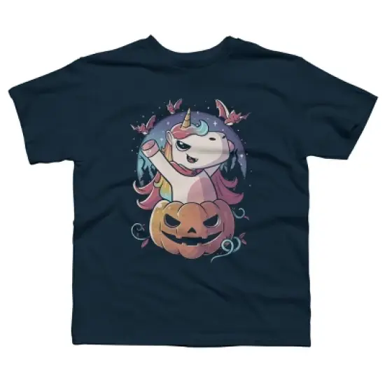 Boy's Design By Humans Spooky Unicorn Funny Cute Magic Halloween By EduEly T-Shirt image {4}