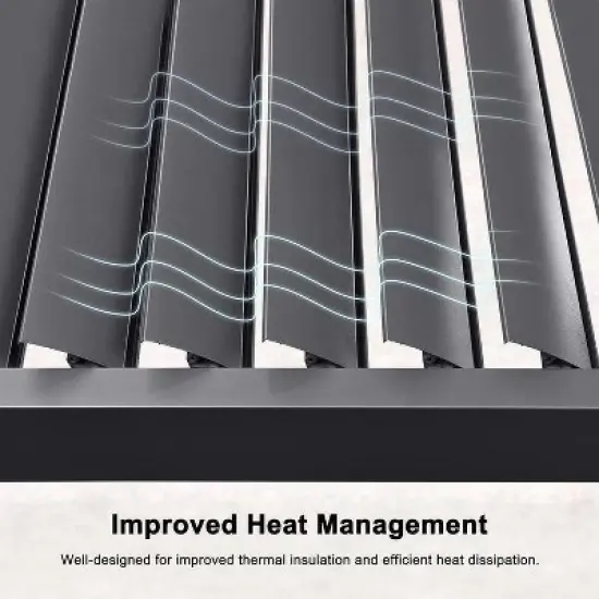 PURPLE LEAF Outdoor Louvered Pergola with Adjustable Metal Roof for Patio Pergola image {5}