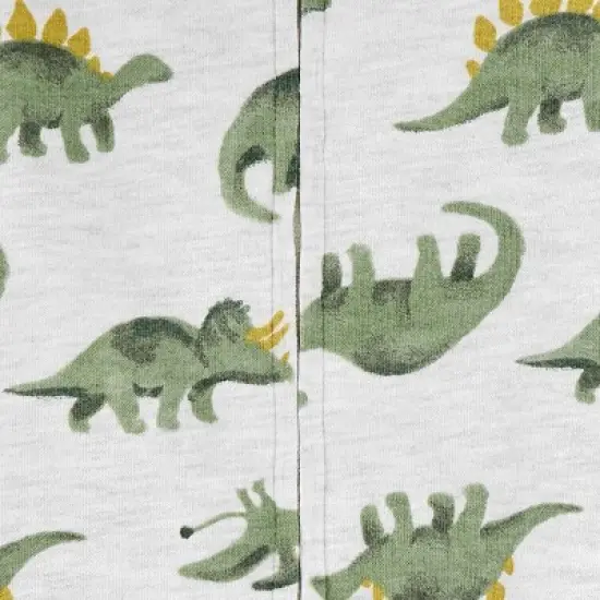 Carter's Just One You&reg; Baby Boys' 3pc French Terry Dinosaur Sweatshirt, Short Sleeve Bodysuit & Pants Set - Green image {2}