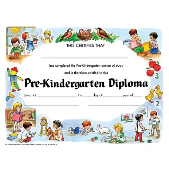 Hayes Publishing Pre-Kindergarten Diploma 30/Pack 6 Packs (H-VA200CL-6) image {1}