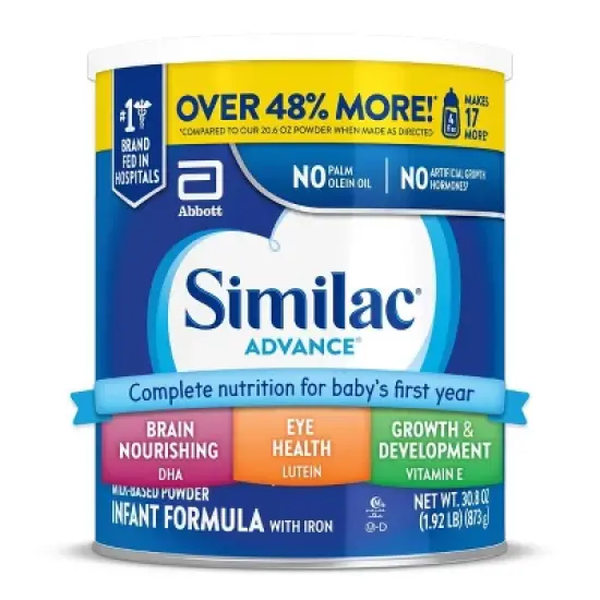 Similac Advance Infant Formula with Iron Powder - 30.8oz image {1}