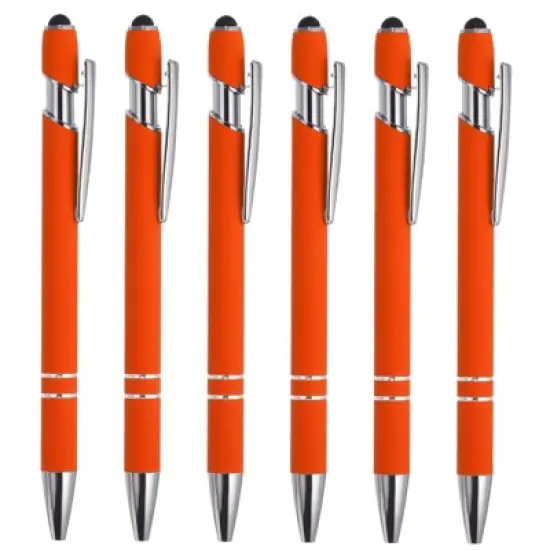 Unique Bargains Metal Black Ink Medium Point Touch Screens Ballpoint Pen Style 1 6 Pcs image {6}
