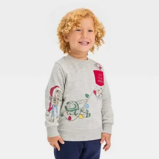 Toddler Boys' Disney Printed Sweatshirt - Gray image {3}