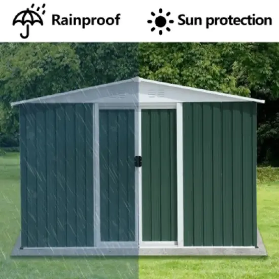 10&times;6 FT Large Outdoor Storage Shed with Aluminum Alloy Frame, Weather-Resistant Metal Tool Shed for Garden or Backyard &ndash; The Pop Home image {4}