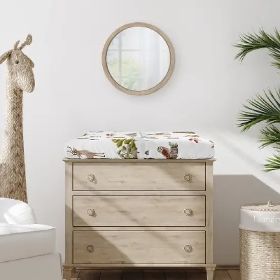 Sweet Jojo Designs Boy Girl Gender Neutral Unisex Changing Pad Sheet Watercolor Woodland Forest Animals Orange Green and Brown image {1}