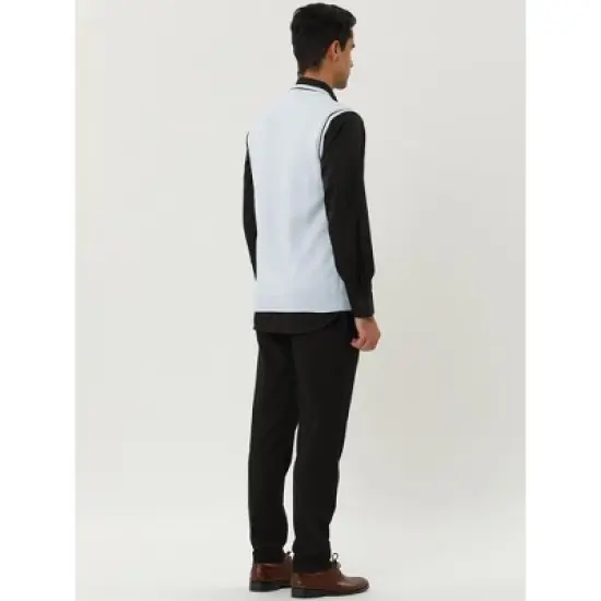 Lars Amadeus Men's Classic Knitted Sleeveless V-Neck Pullover Sweater Vest image {4}