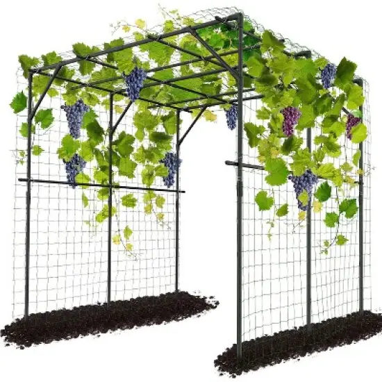 DoCred Tall Garden Arch Trellis for Climbing Plants, 79in Tall Metal Plant Support Trellis Archway for Climbing Vine image {8}