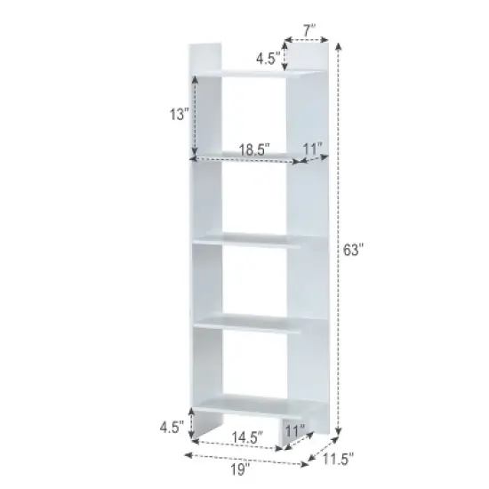 Costway 5-Tier Bookcase Storage Open Shelves Display Unit Room Divider image {3}