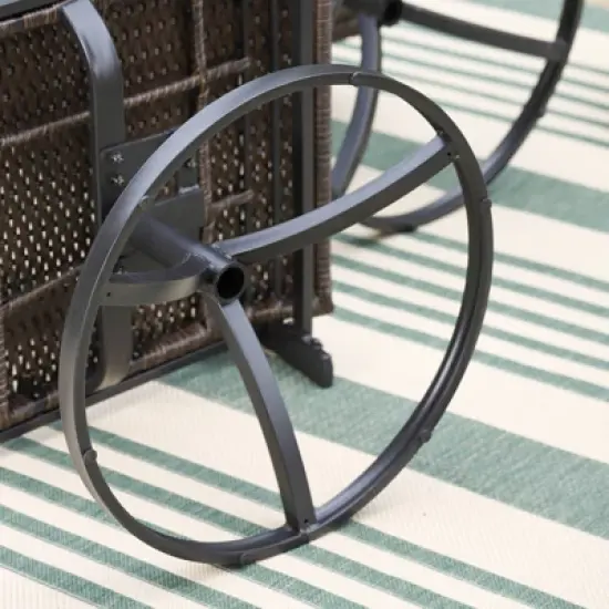 Patio Conversation Set with 360 Wicker Swivel Chairs & Side Table - Captiva Designs image {11}