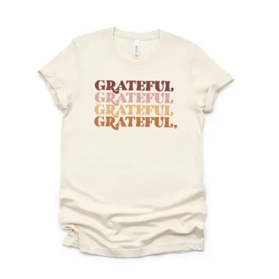 Simply Sage Market Women's Grateful Stacked Short Sleeve Graphic Tee image {2}