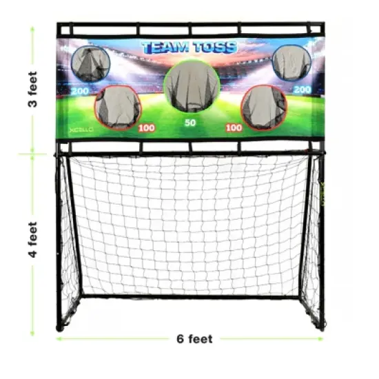 Xcello Sports Soccer net with Football Toss attachment (4' x 6') image {2}