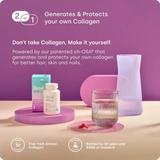 Biosil Advanced Hair + Nail Care - Grow, Strengthen & Thicken Hair and Nails - with Patented ch-OSA & Biotin image {7}