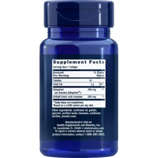 Super Ubiquinol CoQ10 with Enhanced Mitochondrial Support 200 mg by Life Extension  -  30 Softgel image {1}
