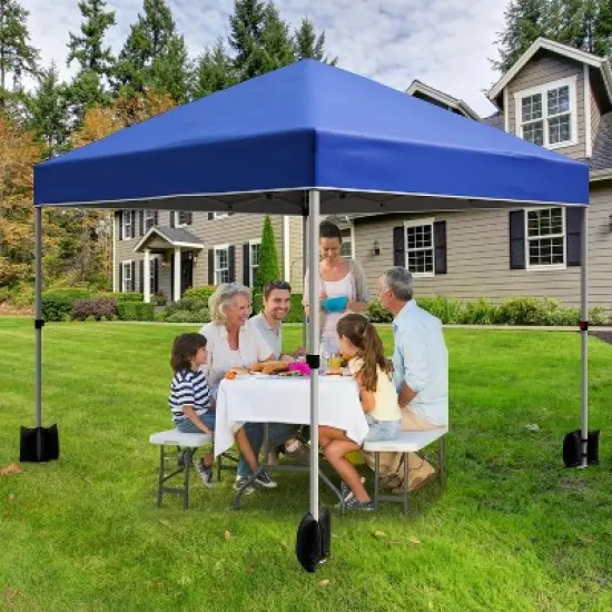 10 x 10 Pop Up Canopy, Beach Tent 3 Adjustable Heights, Easy Up Sun Shade w/ Wheeled Carry Bag, Outdoor Portable Shelter for Events, Parties, Camping image {12}