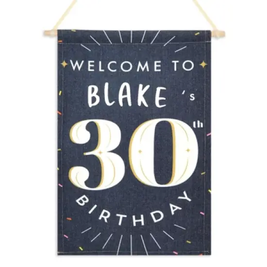 Sparkle and Bash Custom Welcome to 30th Birthday Sign with Sticker for Photo Backdrop Party Decorations, Black, 9.5 x 15.5 in image {5}