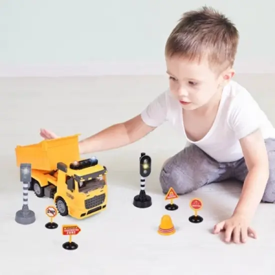 Fun Little Toys Construction Dump Truck Toy Vehicle with Sound image {1}