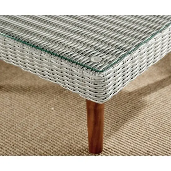 All-Weather Wicker Albany Outdoor Corner Sectional Sofa Gray - Alaterre Furniture image {8}