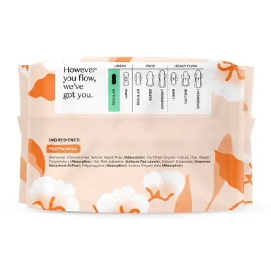 The Honey Pot Company 100% Organic Cotton Comfort Cover Regular Liners - 30ct image {10}