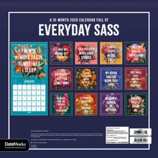 Trends International 2026 Everyday Sass 12"x12" Wall Calendar image {3}