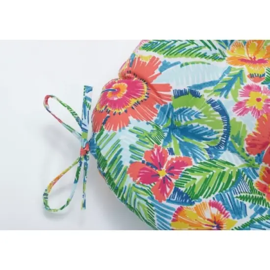 Set of 2 Outdoor/Indoor Reversible Chair Pads Pensacola - Pillow Perfect image {2}