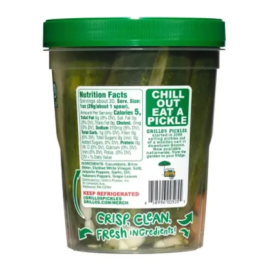 Grillo's Pickles Hot Dill Pickle Spears - 32 fl oz image {2}