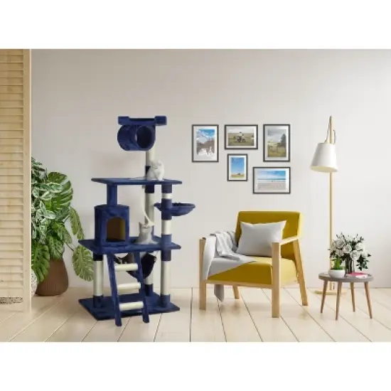 Go Pet Club 62" Classic Cat Tree with Sisal Covered Posts F67 image {6}