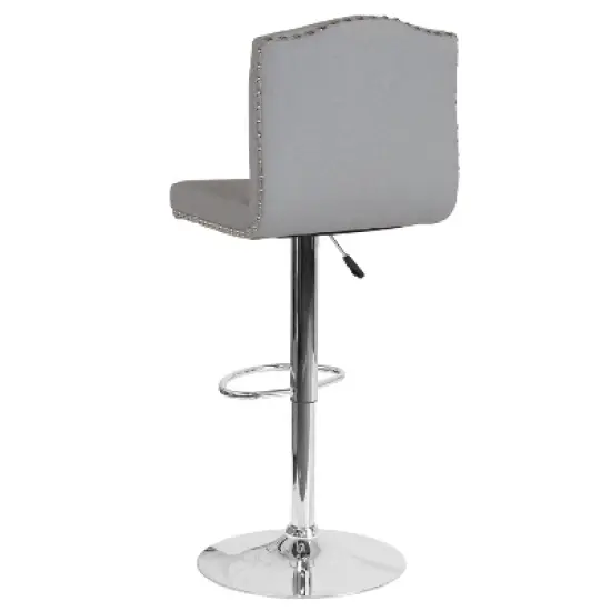 Flash Furniture Bellagio Contemporary Adjustable Height Crown Back Barstool with Accent Nail Trim image {6}