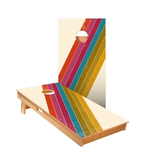 Skips Garage Angled Center Stripes Cornhole Boards - ACA Star Series image {1}