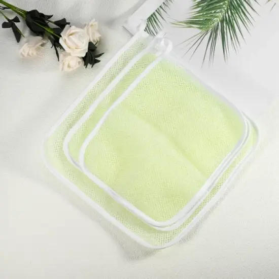 Unique Bargains Double Side Elasticity Body Scrub Towel Beige 1 Pc image {5}