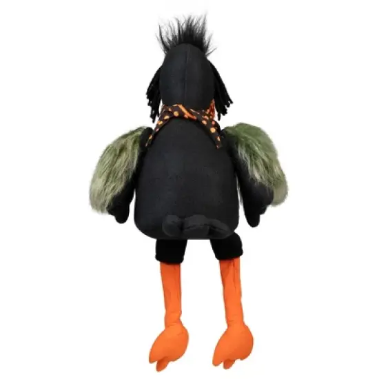 Northlight Plush Sitting Crow Halloween Decoration with Dangling Legs - 17" image {4}