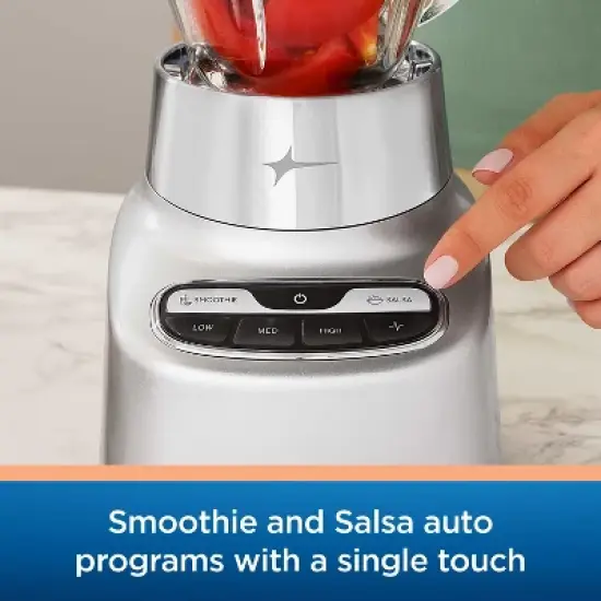 Oster 2-in-1 One Touch Blender - Stainless Steel: Glass Jar, 6 Speeds, Smoothies, Ice Crush, Dishwasher-Safe Parts image {6}