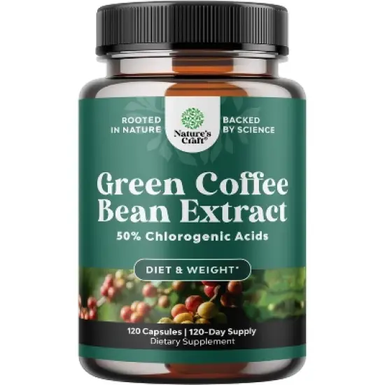 Green Coffee Bean Extract, Weight Loss Pills for Women & Men, Appetite Suppressants with Chlorogenic Acid, Herbal Fat Burner, Nature's Craft image {2}