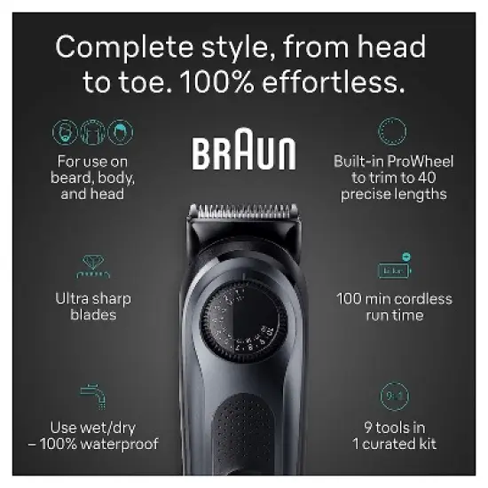 Braun All-in-One Series 5 AiO5490 Rechargeable 9-in-1 Body, Beard & Hair Trimmer image {2}