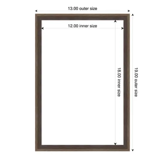 Amanti Art Hardwood Wedge Mocha Framed Dry Erase Magnetic Board image {4}