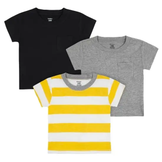 Gerber Baby & Toddler Boys' Short Sleeve Pocket Tees, 3-Pack image {11}