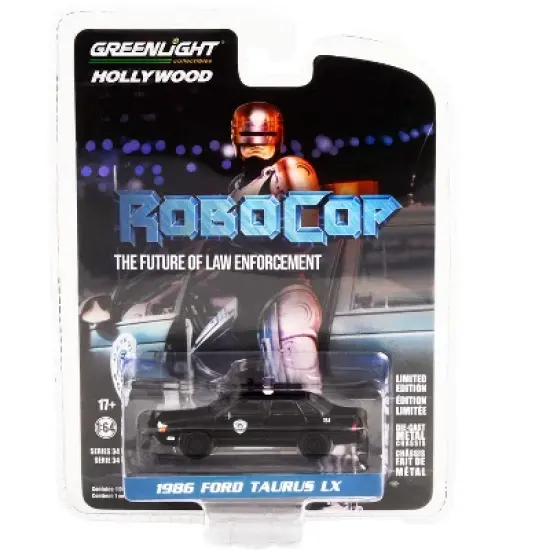1986 Ford Taurus LX Matt Black "Detroit Police" "RoboCop" (1987) Movie "Hollywood Series" 1/64 Diecast Model Car by Greenlight image {2}