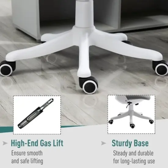 Vinsetto Linen-Touch Fabric Office Desk Chair Swivel Task Chair with Adjustable Lumbar Support, Height and Flip-up Padded Arms image {6}