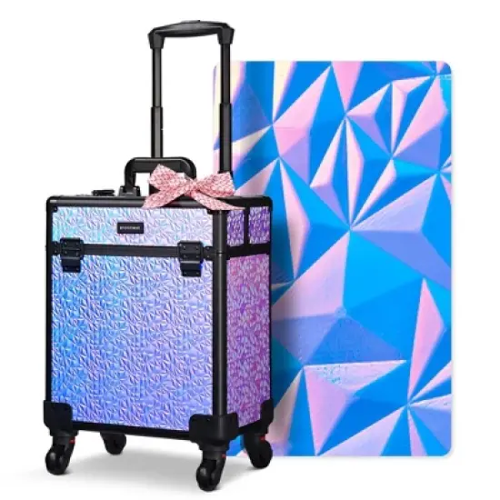 Byootique Rolling Makeup Train Case Cosmetic Trolley Organizer Mermaid Purple image {9}