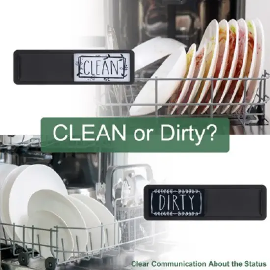Unique Bargains Kitchen Hotel Indicator Clean Dirty Sign Rectangle Dishwasher Magnet image {2}
